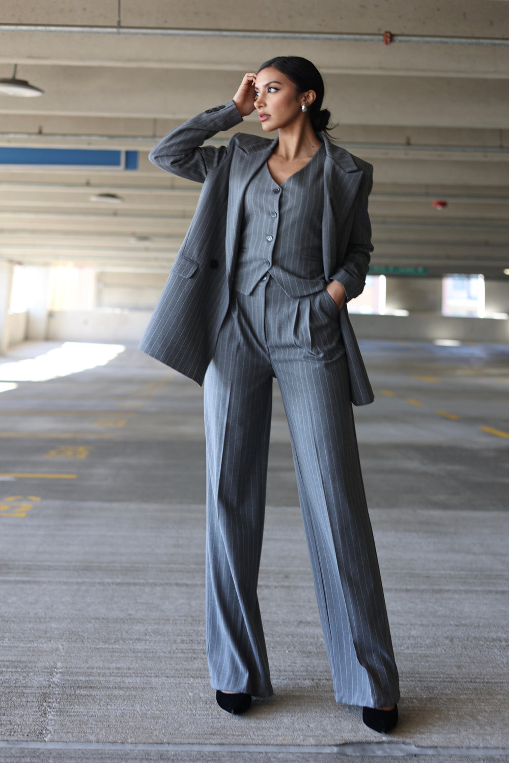 Boss Babe Pinstriped Suit
