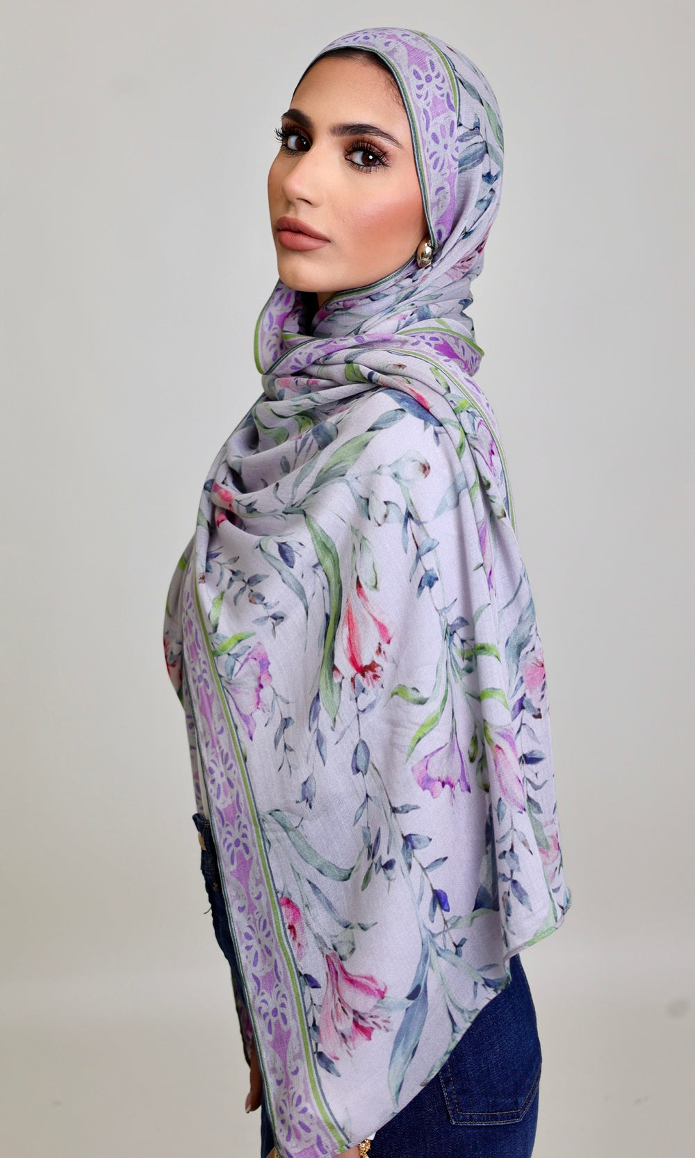 Lilac Garden Modal Hijab