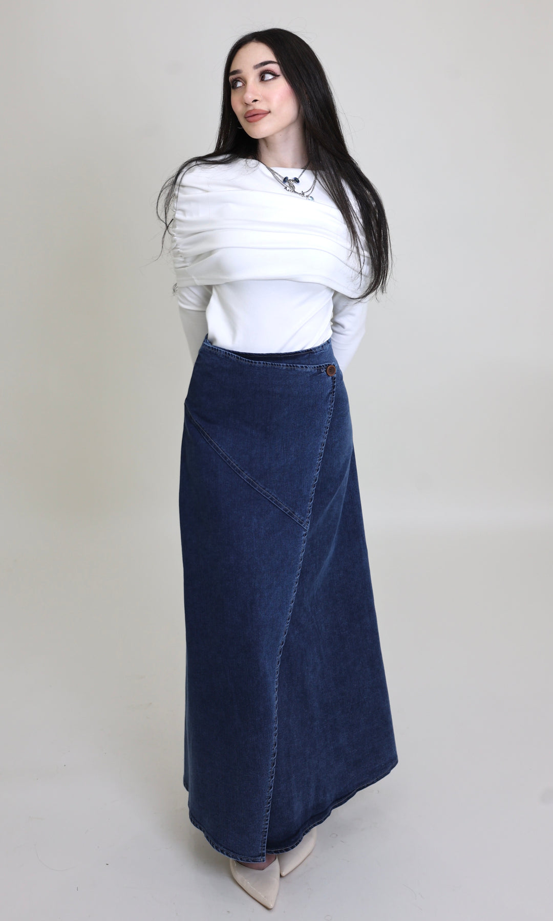 Lia Denim Maxi Skirt