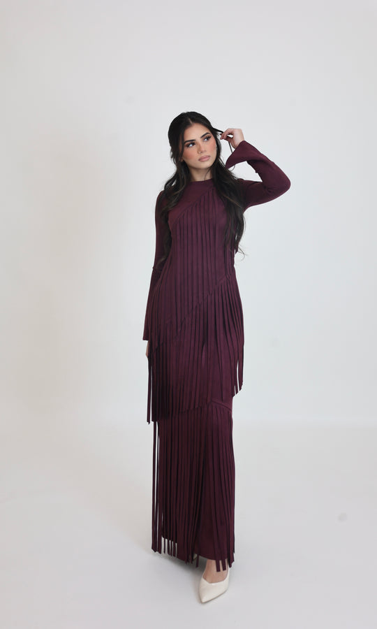 Shakira Fringe suede Maxi