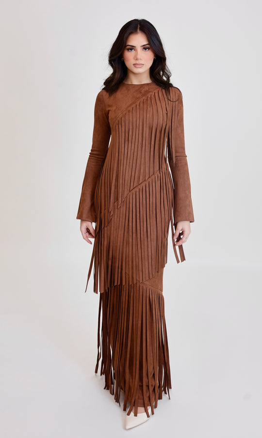 Shakira Fringe suede Maxi