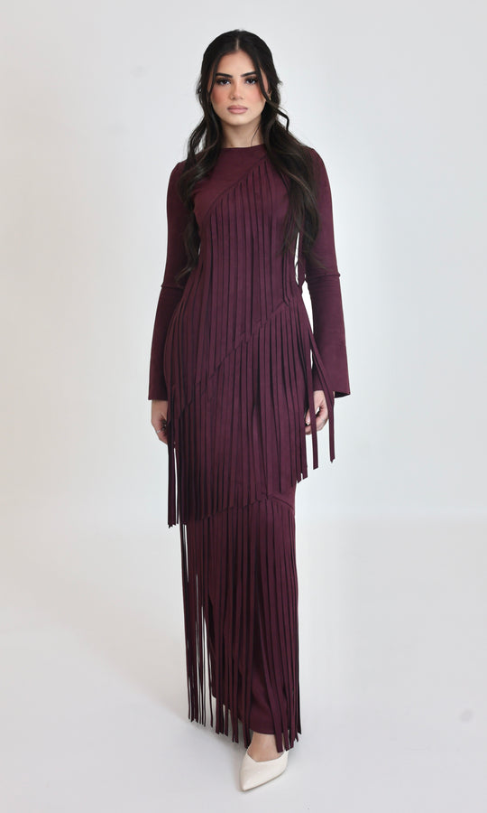 Shakira Fringe suede Maxi