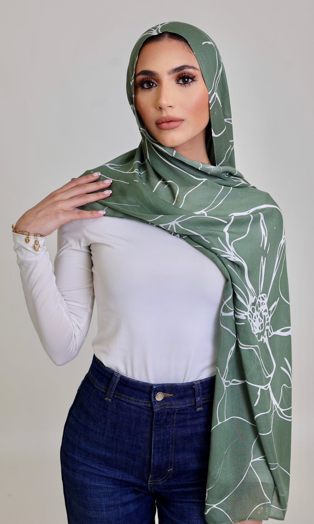 Sage Bloom Modal Hijab
