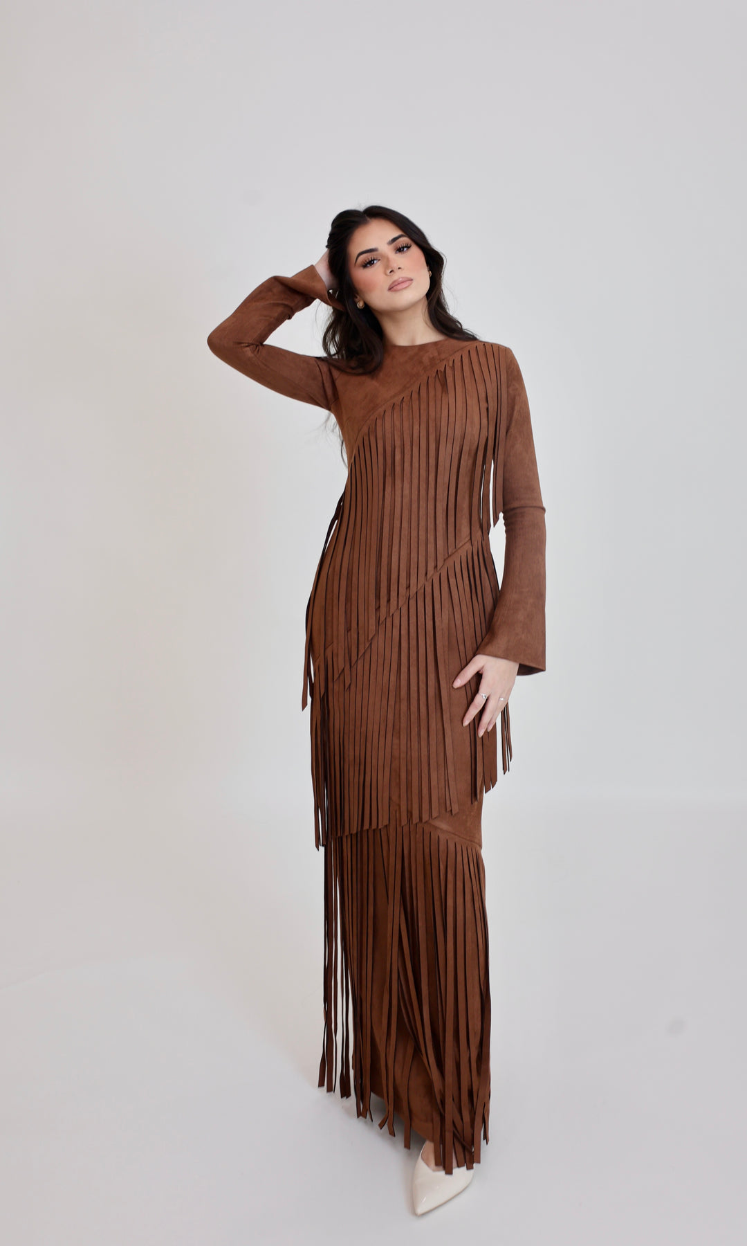 Shakira Fringe suede Maxi