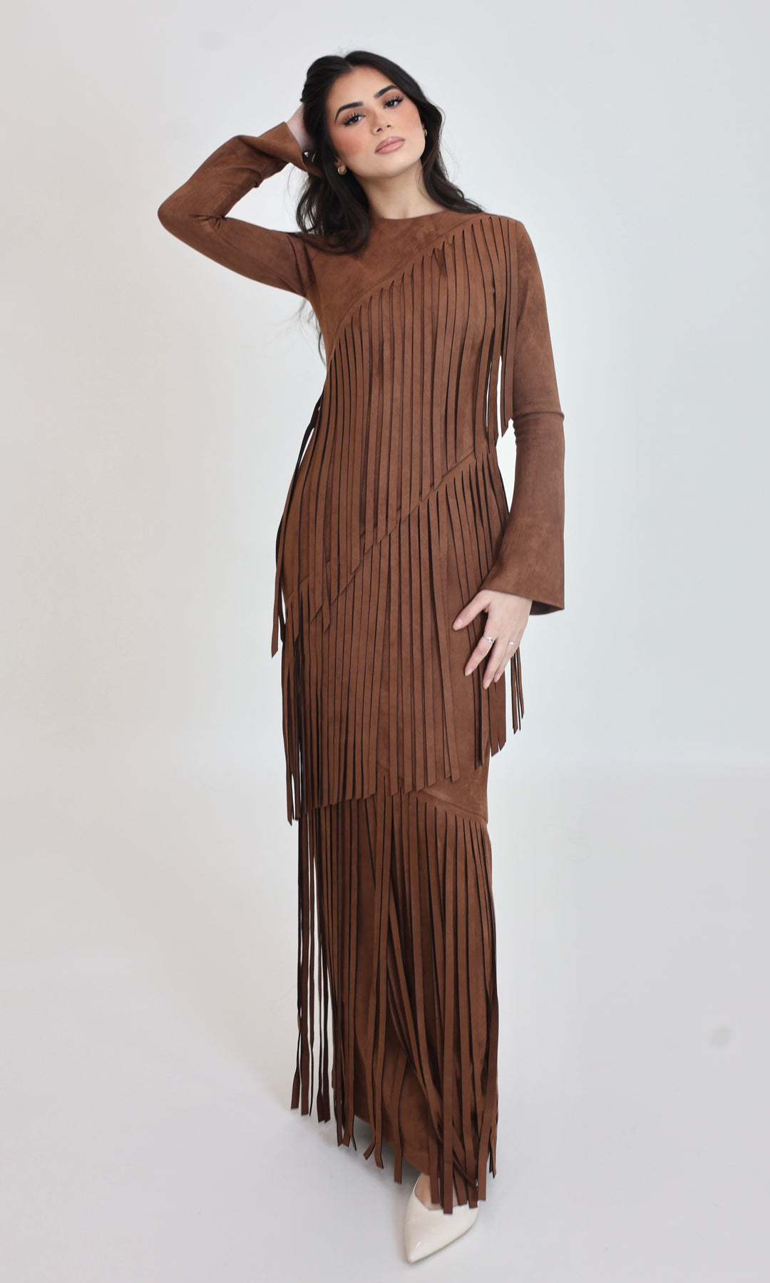 Shakira Fringe suede Maxi