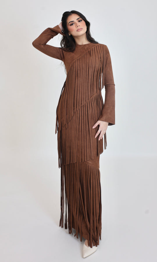 Shakira Fringe suede Maxi