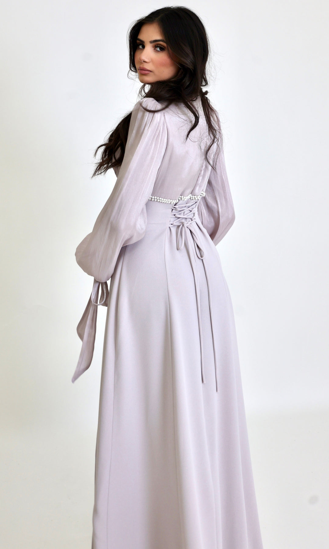 seraphina corset detail long sleeve dress UK-XL Seraphina Corset Dress, Silk, Long Sleeves. SKU:1008-0019