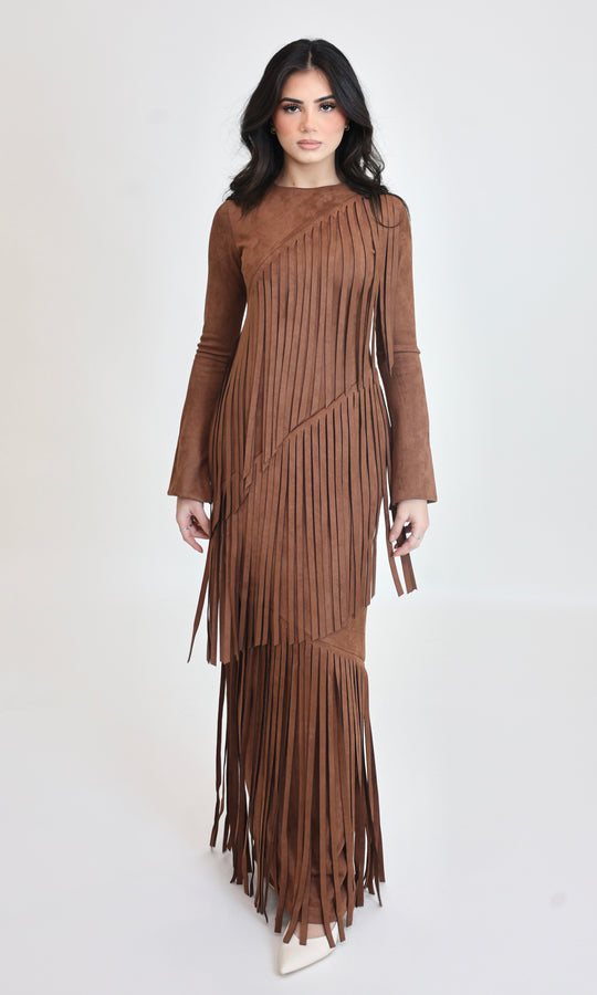 Shakira Fringe suede Maxi