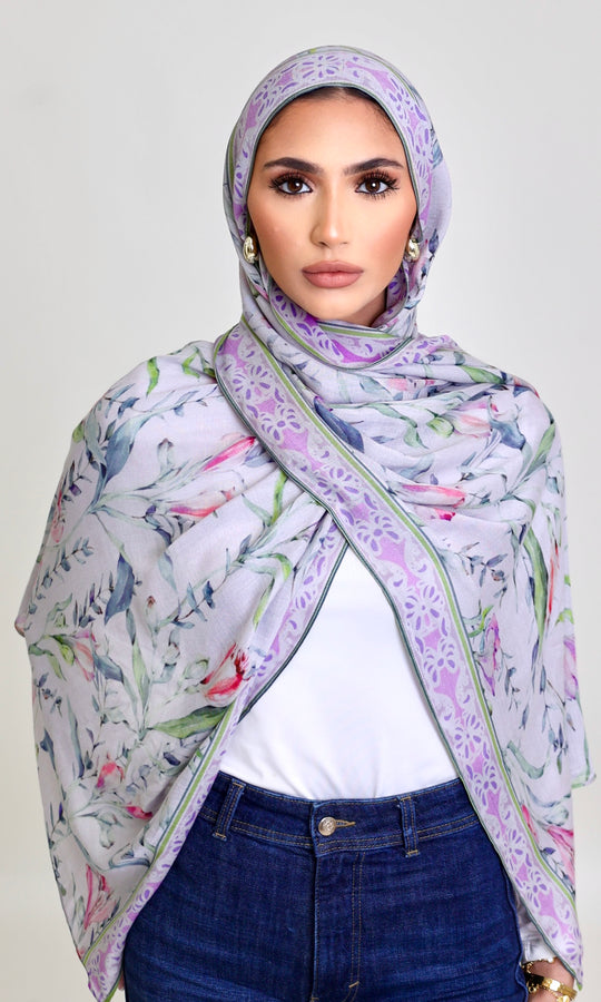 Lilac Garden Modal Hijab