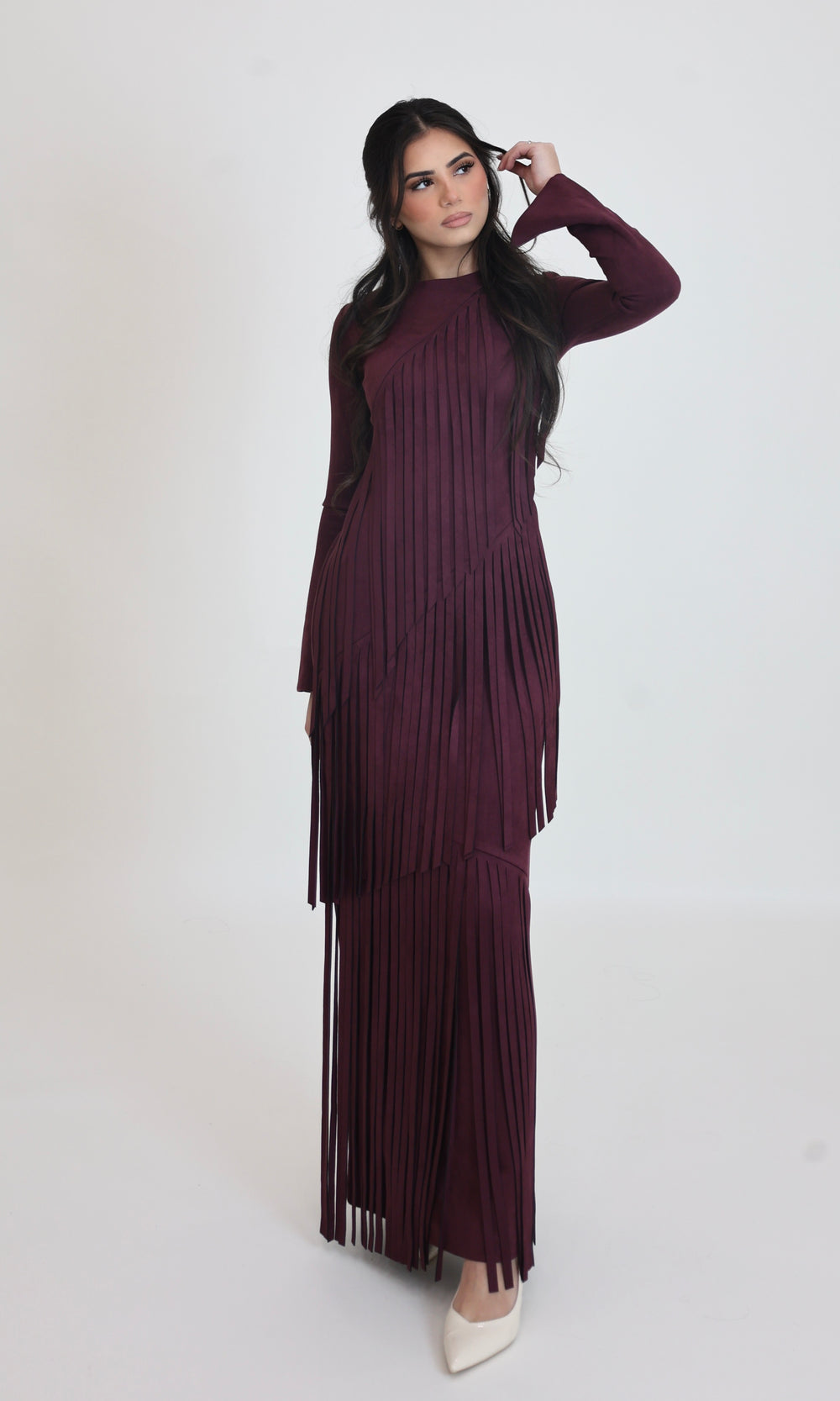 Shakira Fringe suede Maxi