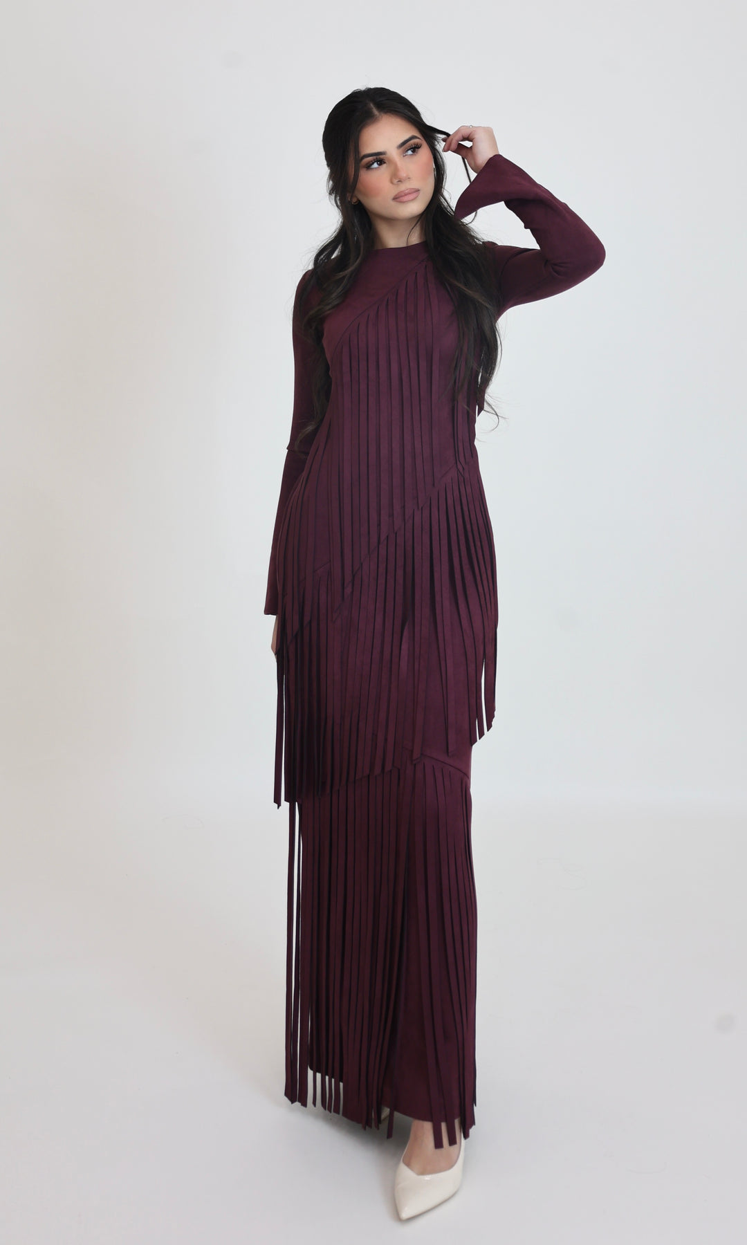 Shakira Fringe suede Maxi