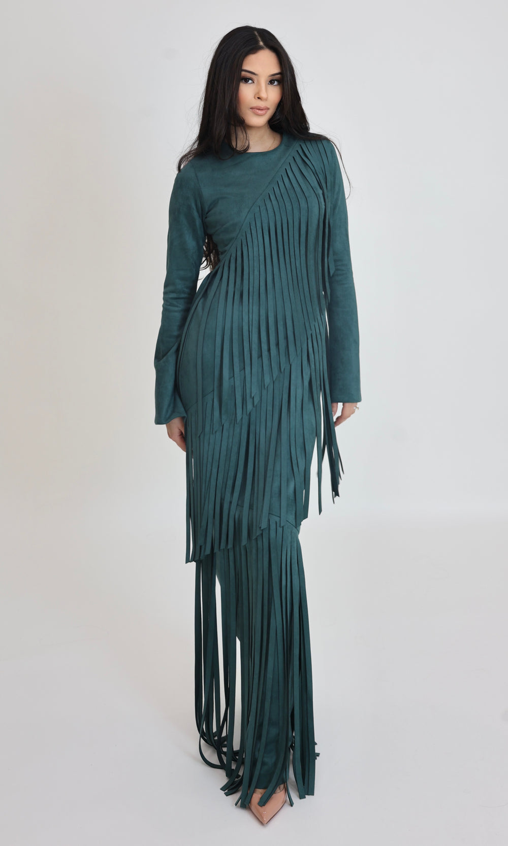 Shakira Fringe suede Maxi