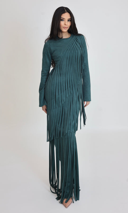Shakira Fringe suede Maxi
