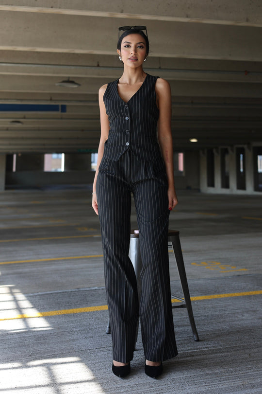 Boss Babe Pinstriped Suit 🖤