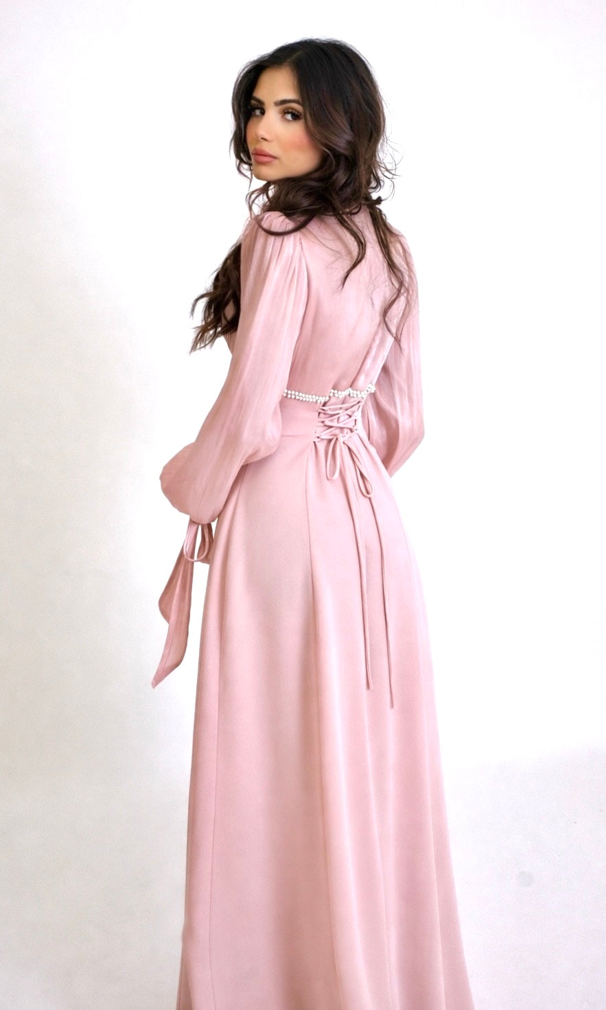 seraphina pink dress The Seraphina Strapless Satin Maxi Dress Candy Pink