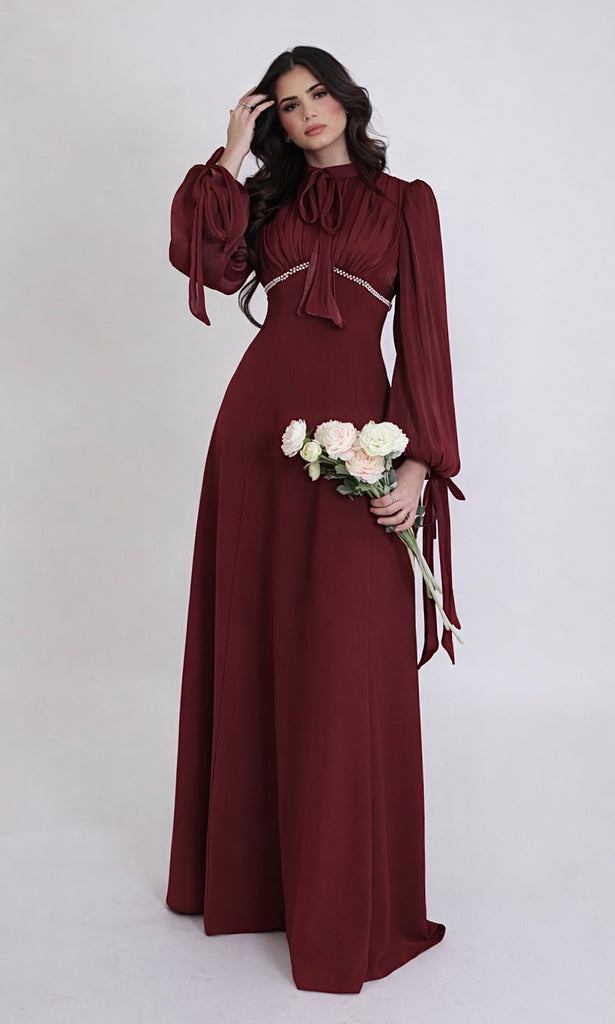 seraphina corset detail long sleeve dress Seraphina Maxi – Modest Barbie