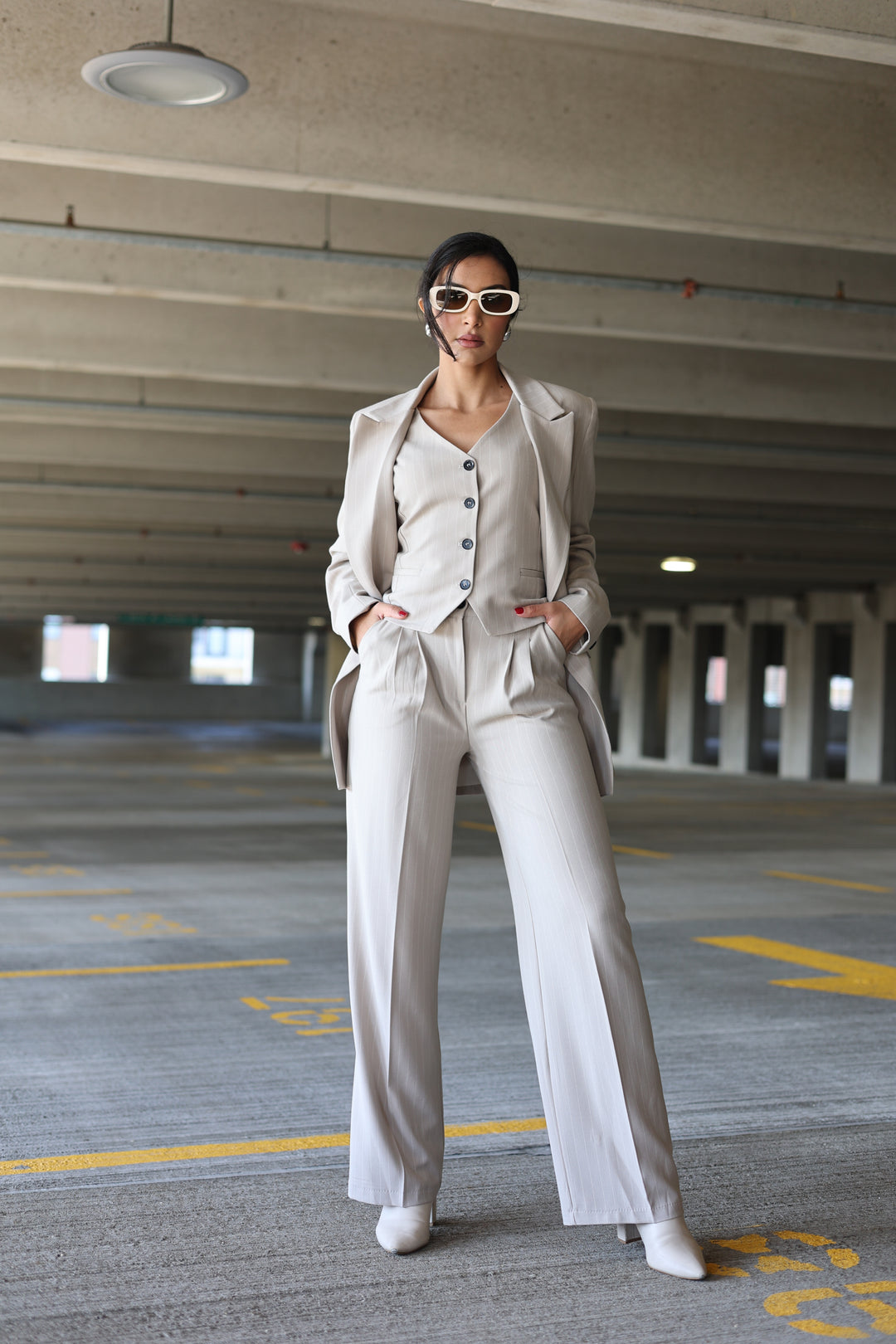 Boss Babe Pinstriped Suit