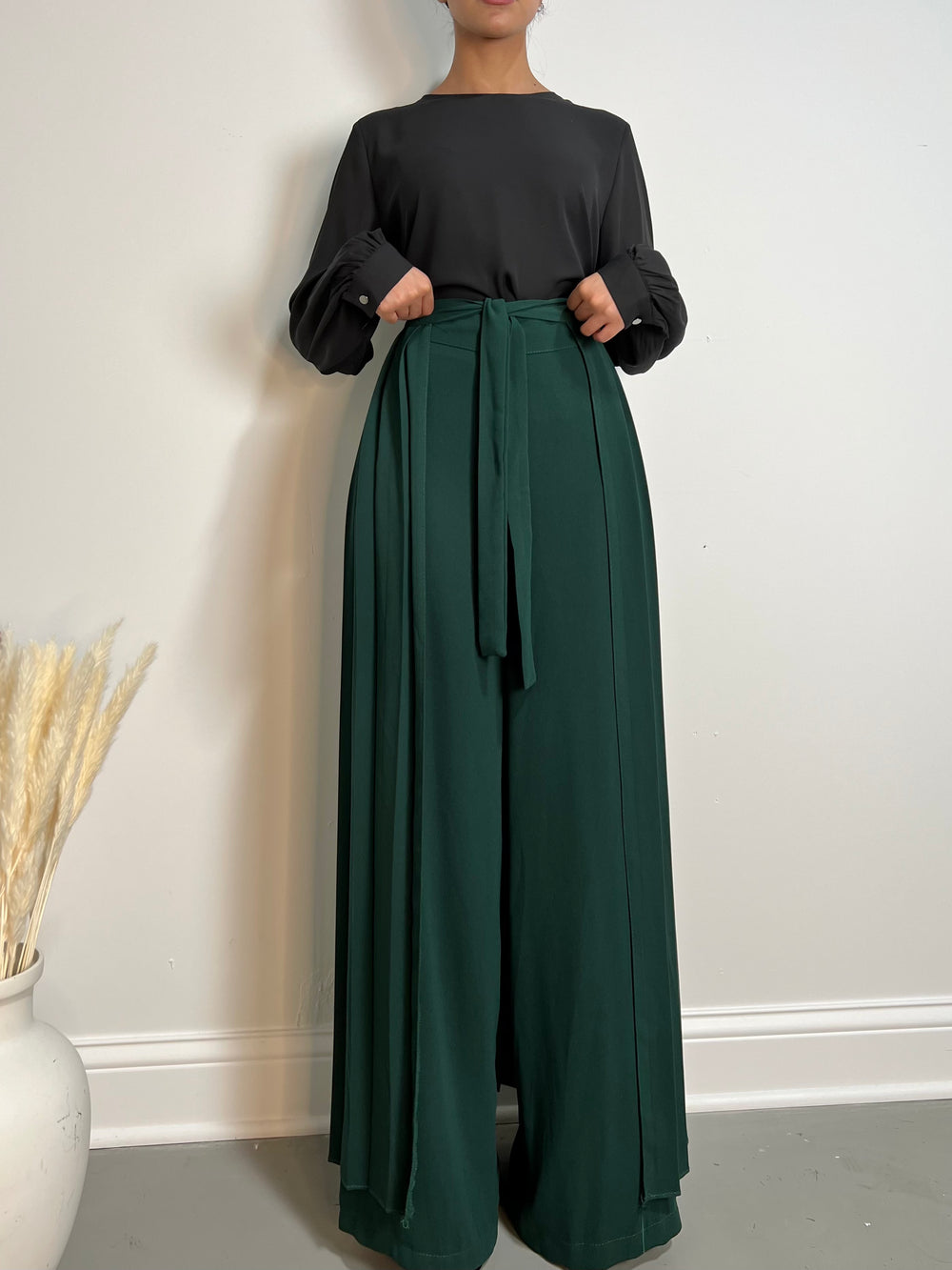 Pleated Overskirt Pants set