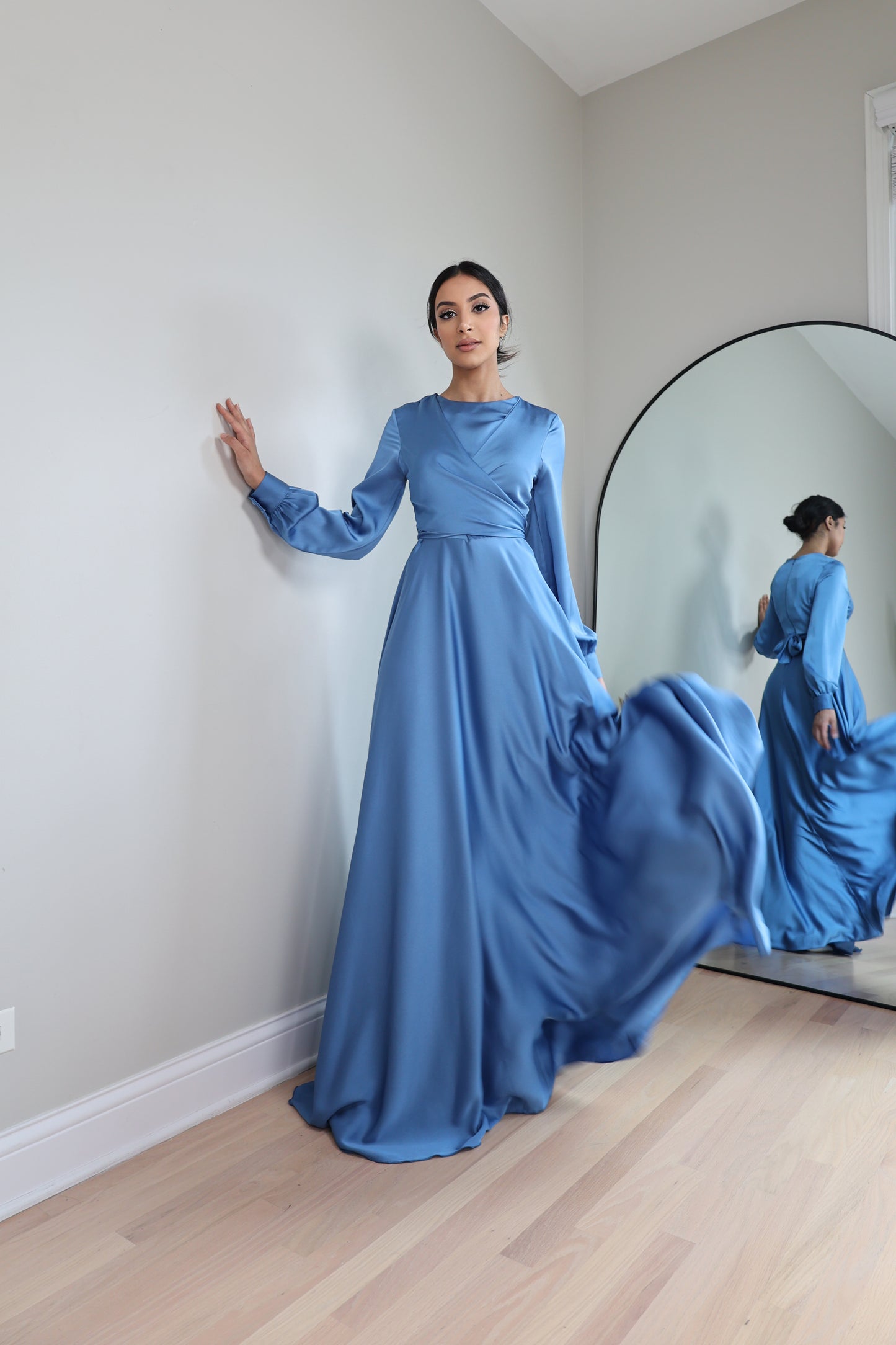 Delilah Satin Blue