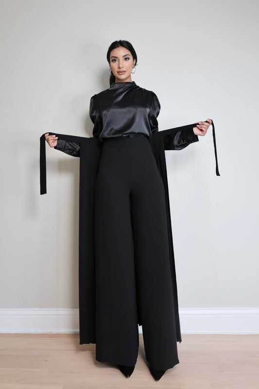Pleated Overskirt Pants set