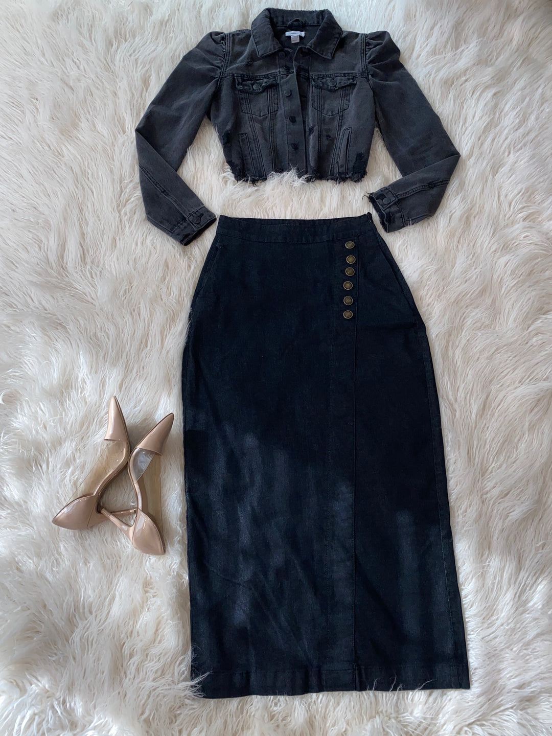 Black Denim Skirt