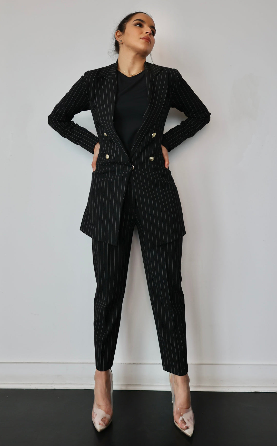 Boss Babe Pinstriped Suit