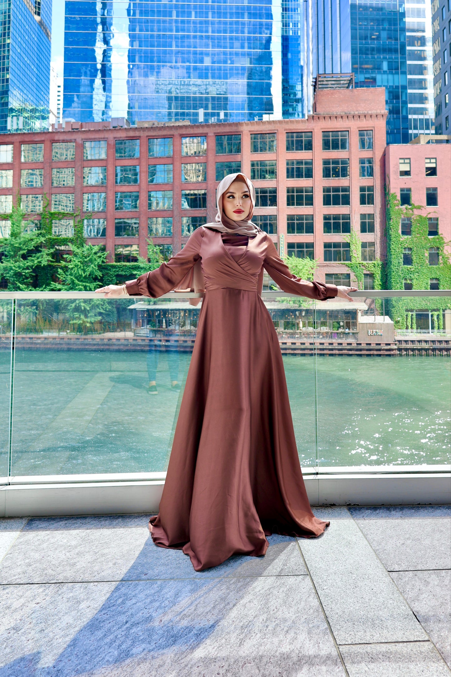 Delilah Satin Brown